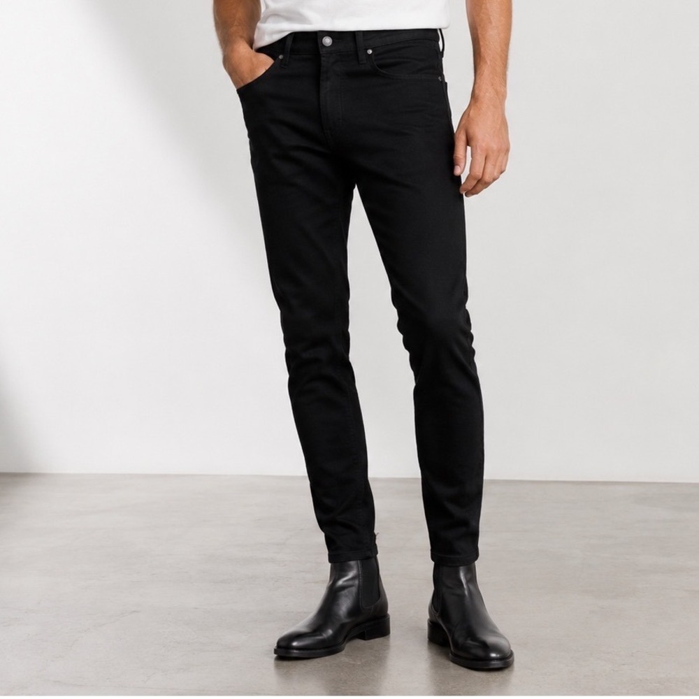 J Brand X Antoni The Modern Skinny High Rise Jeans Women's 32 Black  Raw Hem‎